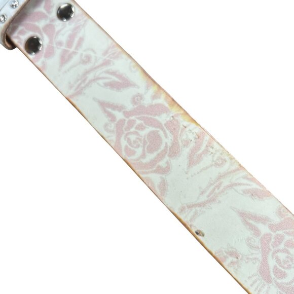 Ed Hardy Tattoo Bling Handmade Leather Belt Size Large READ - Picture 15 of 16